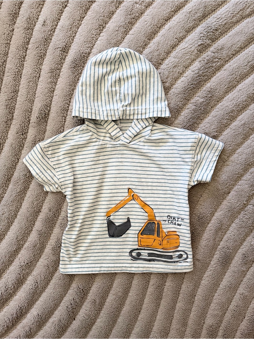 Carter's Striped Construction Hooded Tee - 18M